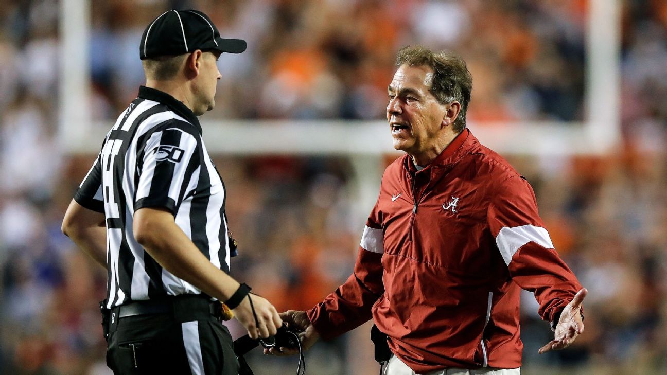 'Unfair' endofgame penalty among Nick Saban's gripes with Iron Bowl