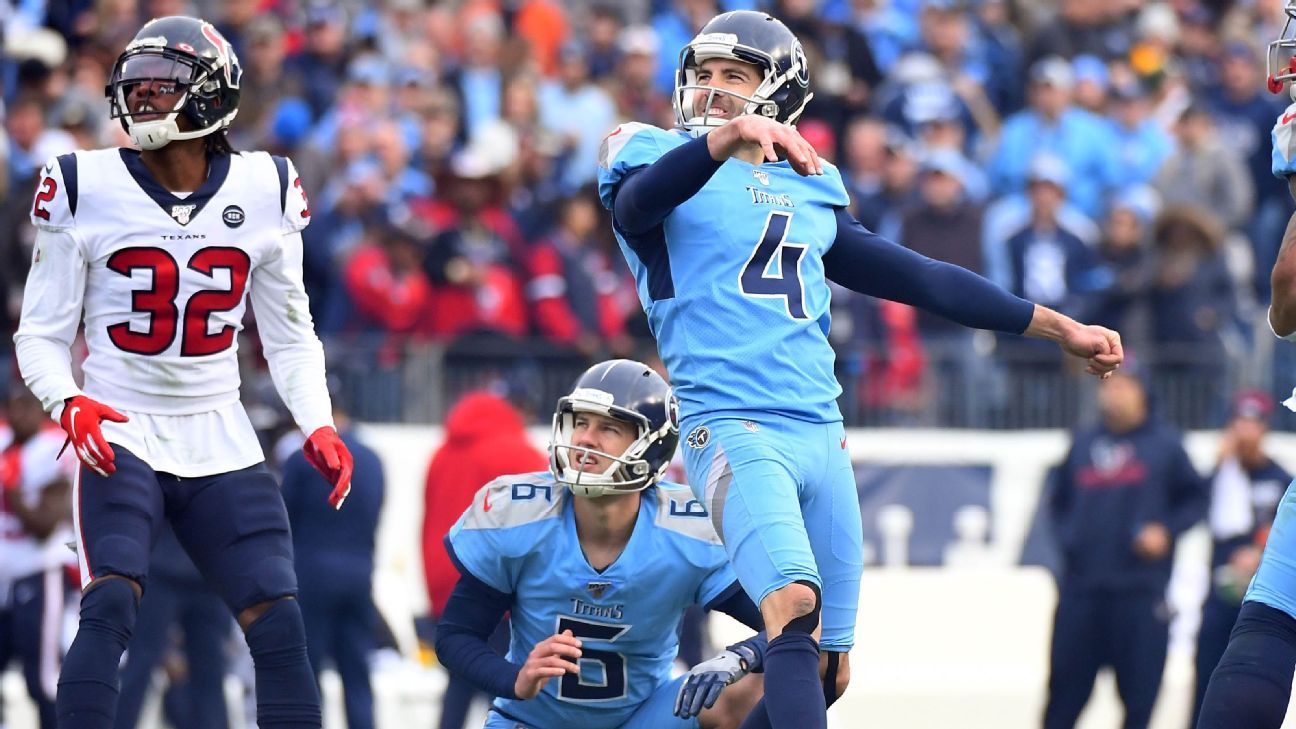 Titans release Ryan Succop after kicker has injury-plagued 2019 season