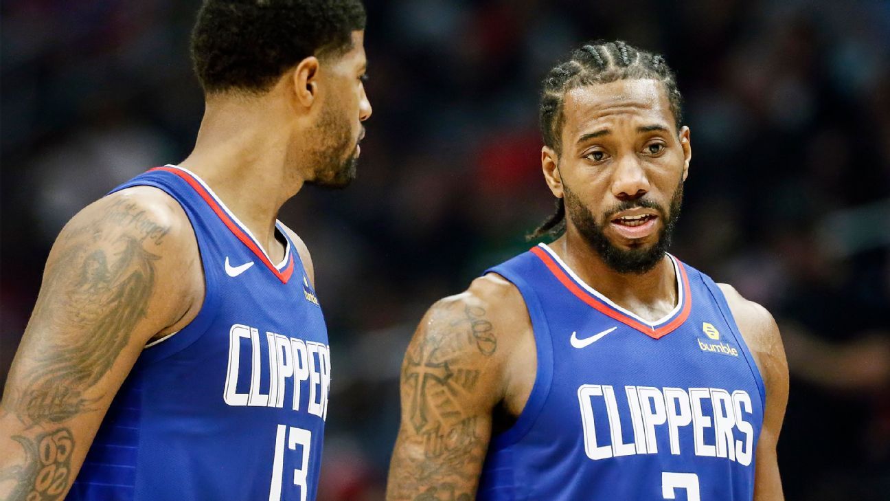 LA Clippers stars Kawhi Leonard and Paul George, back against Utah Jazz