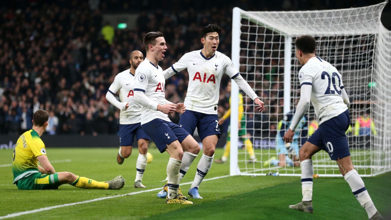 Dele Alli e Son resolvem, Lloris volta, e Tottenham vence Norwich no