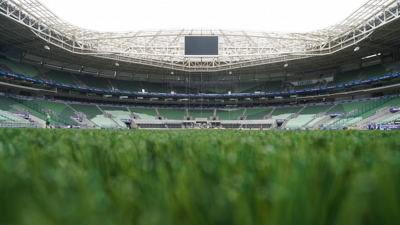 Laboratório credenciado pela Fifa realiza teste no gramado do Allianz Arena.