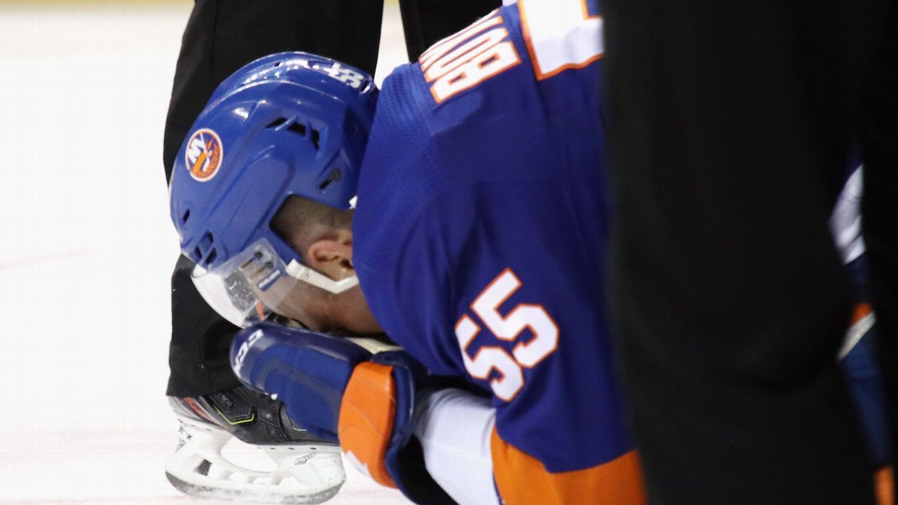 Isles' Boychuk gets 90 stitches after taking skate to face