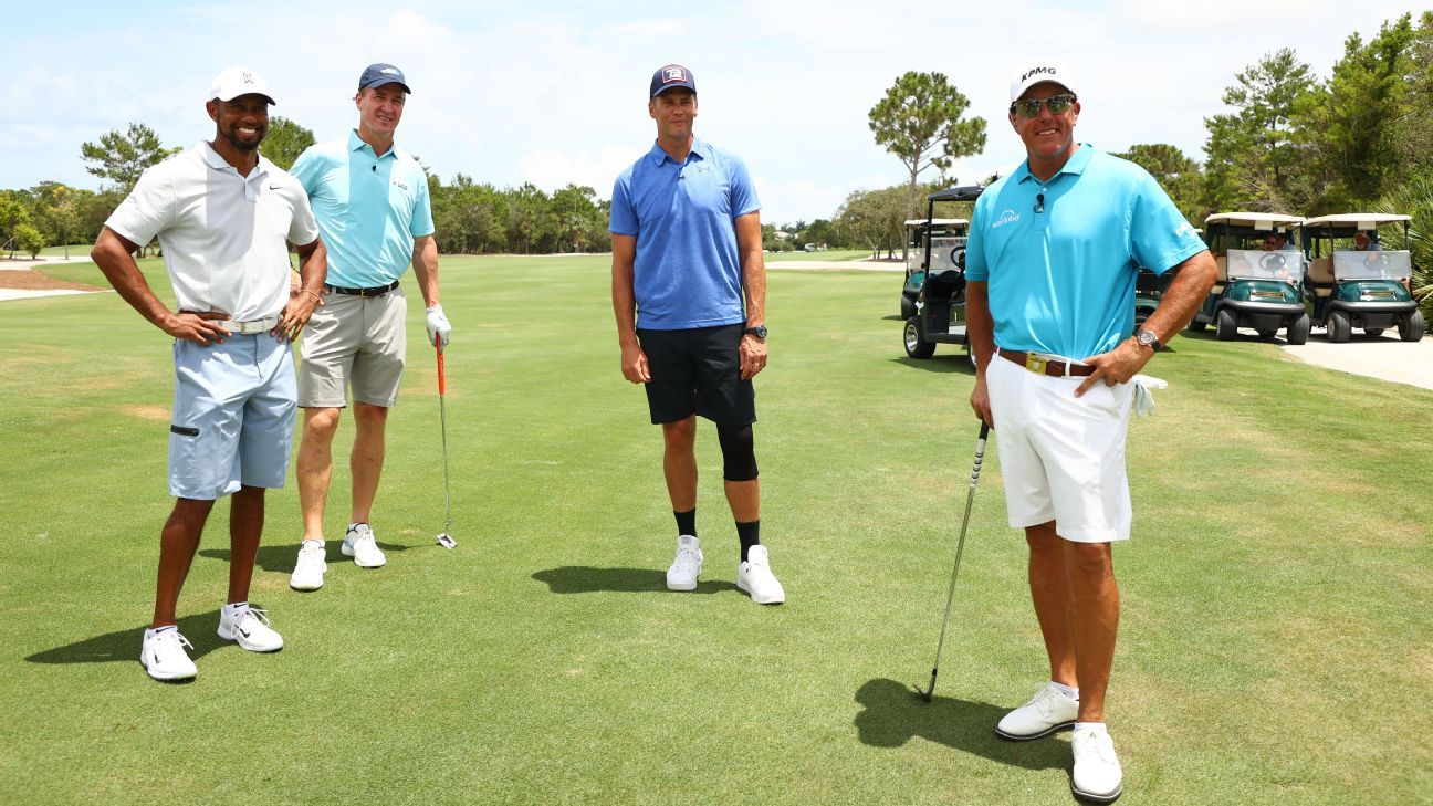 Follow live - Tiger Woods, Peyton Manning against Phil Mickelson, Tom Brady - ESPN