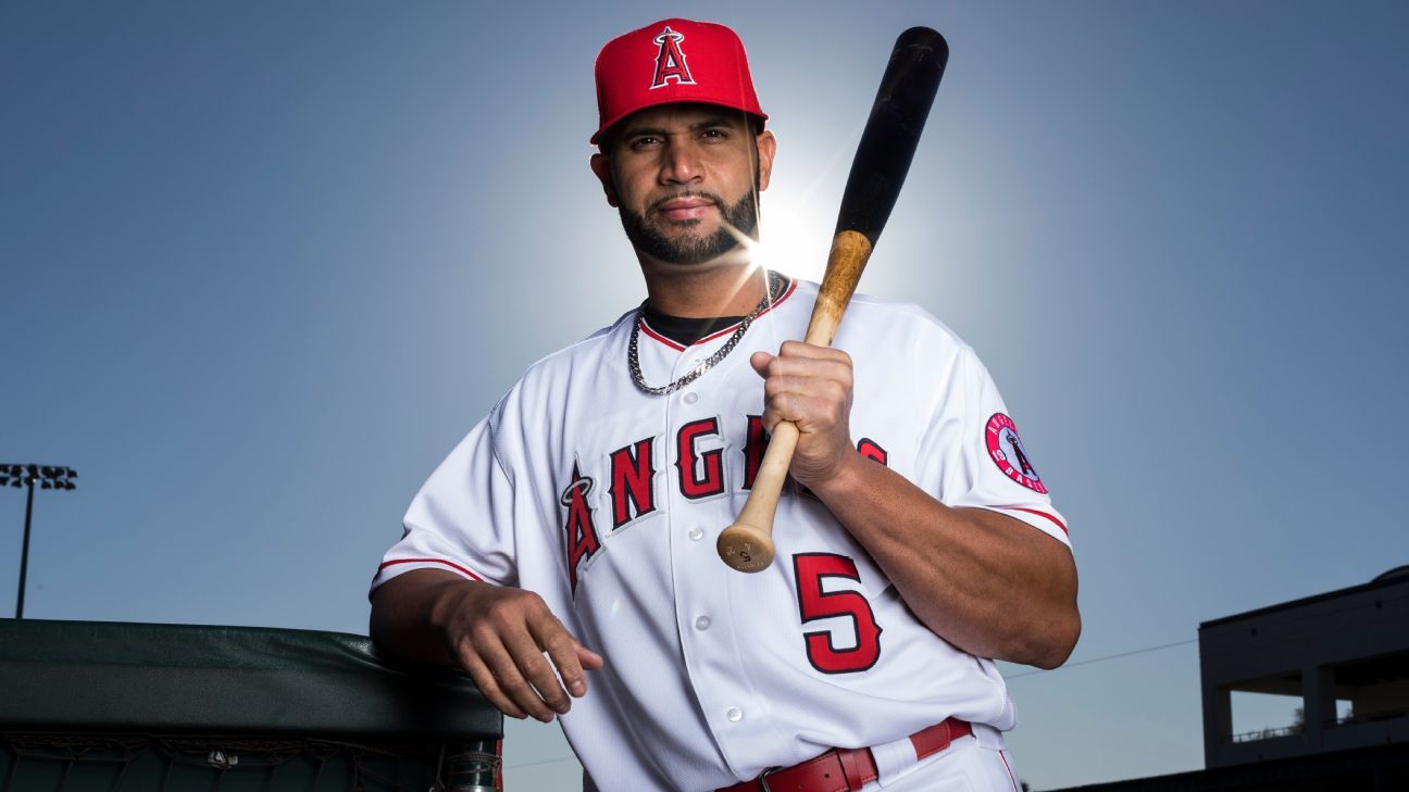 Albert Pujols St. Louis Cardinals and Anaheim Angeles jerseys