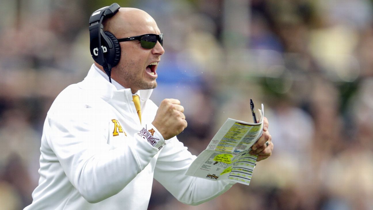 Minnesota Golden Gophers extend football coach P.J. Fleck through 2028 season