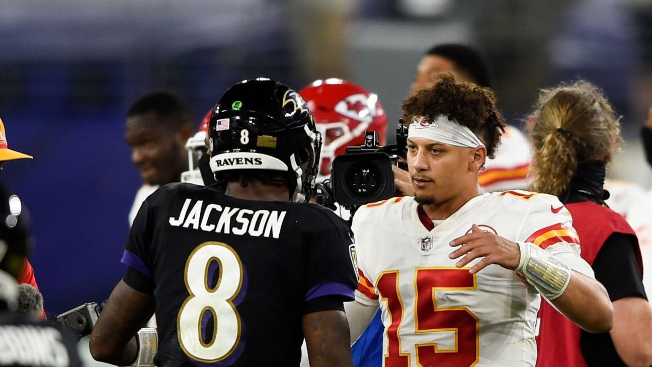 La rivalidad entre Patrick Mahomes y Lamar Jackson tiene similitudes con la de Tom Brady vs.  Peyton manning