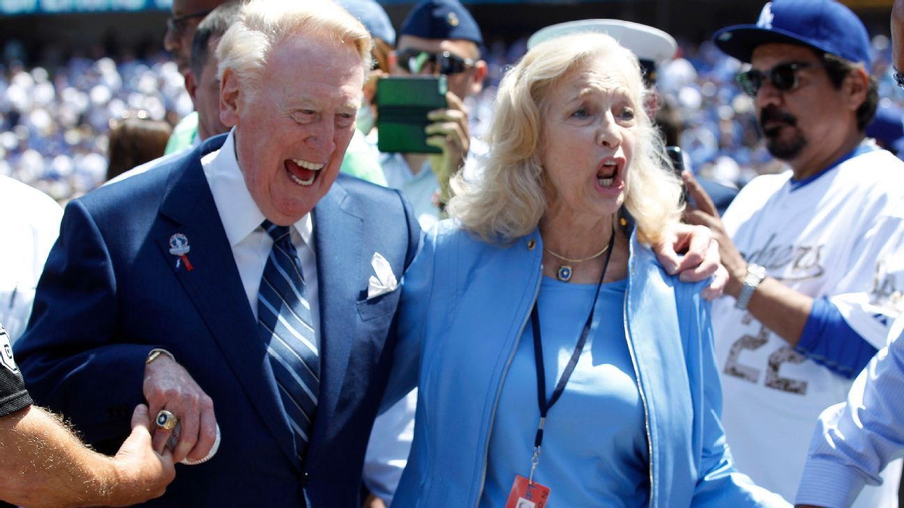 Sandra Scully, the wife of legendary Dodgers storyteller Vin Scully, dies at age 76