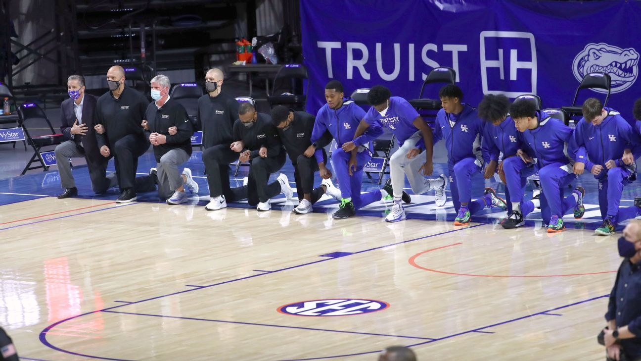 University of Kentucky supports male basketball players, John Calipari, amid local reaction because of kneeling
