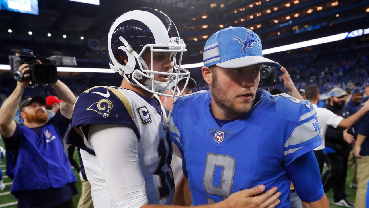 LA Rams Quarterback Matthew Stafford Walks Away After Reporter Falls Off  Stage 