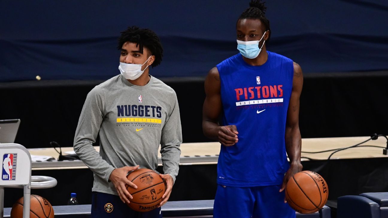 The Detroit Pistons-Denver Nuggets game was postponed Monday minutes before the game started