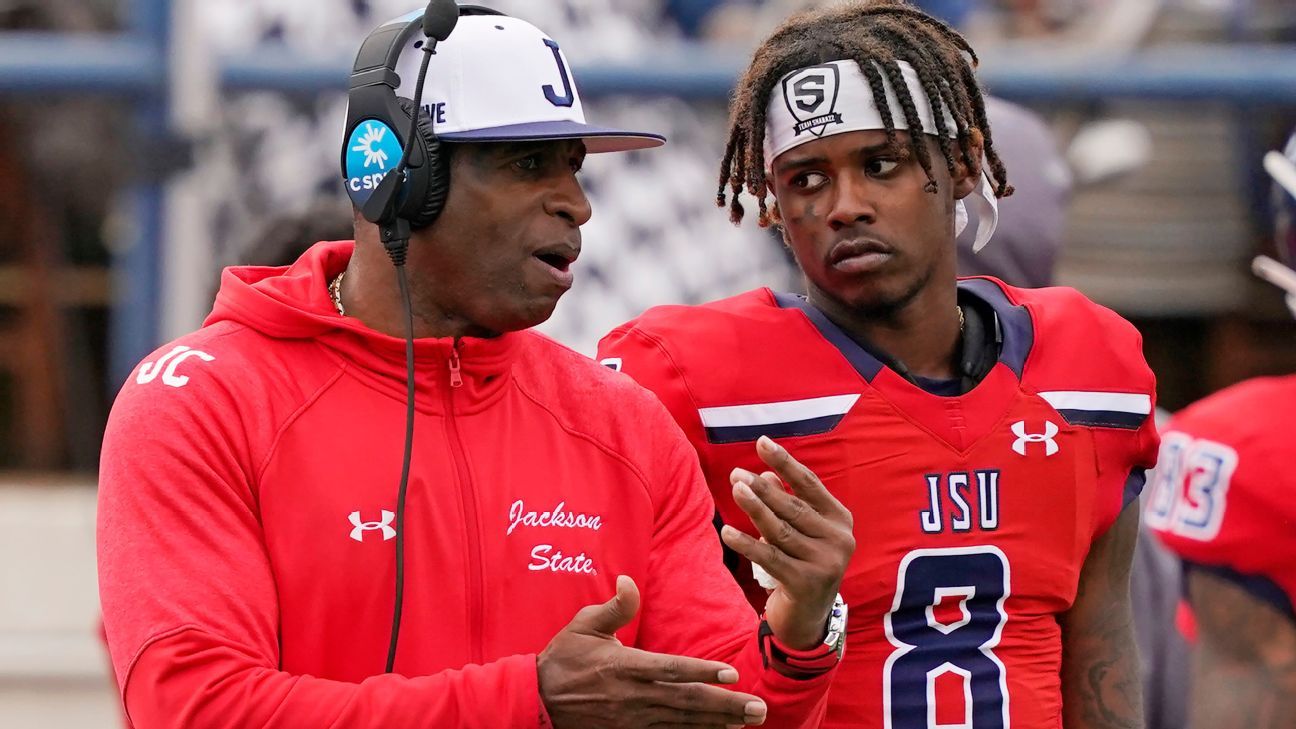 Jackson State football coach Deion Sanders on Tennessee State