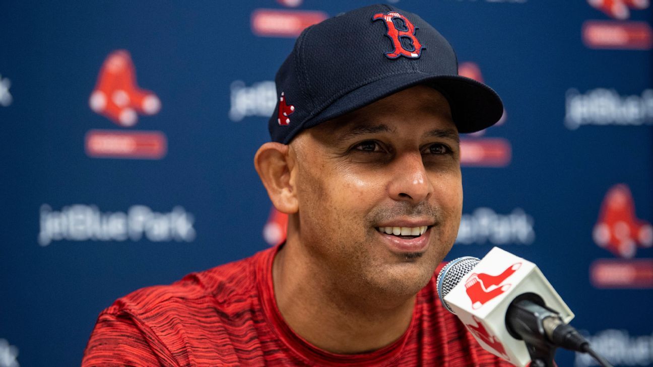 Boston Red Sox coach Alex Cora, happy to be back on the team