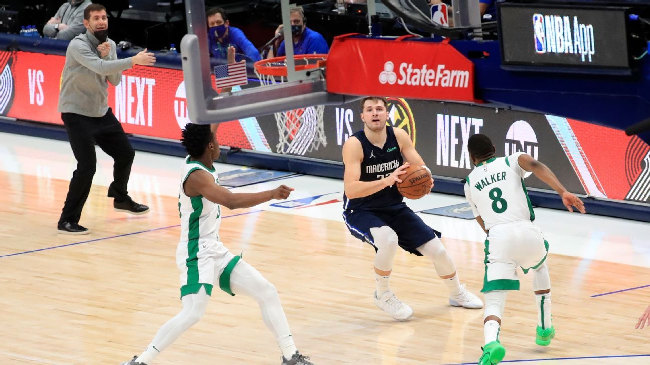 Luka Doncic’s two triples lead the Dallas Mavericks ahead of the Boston Celtics