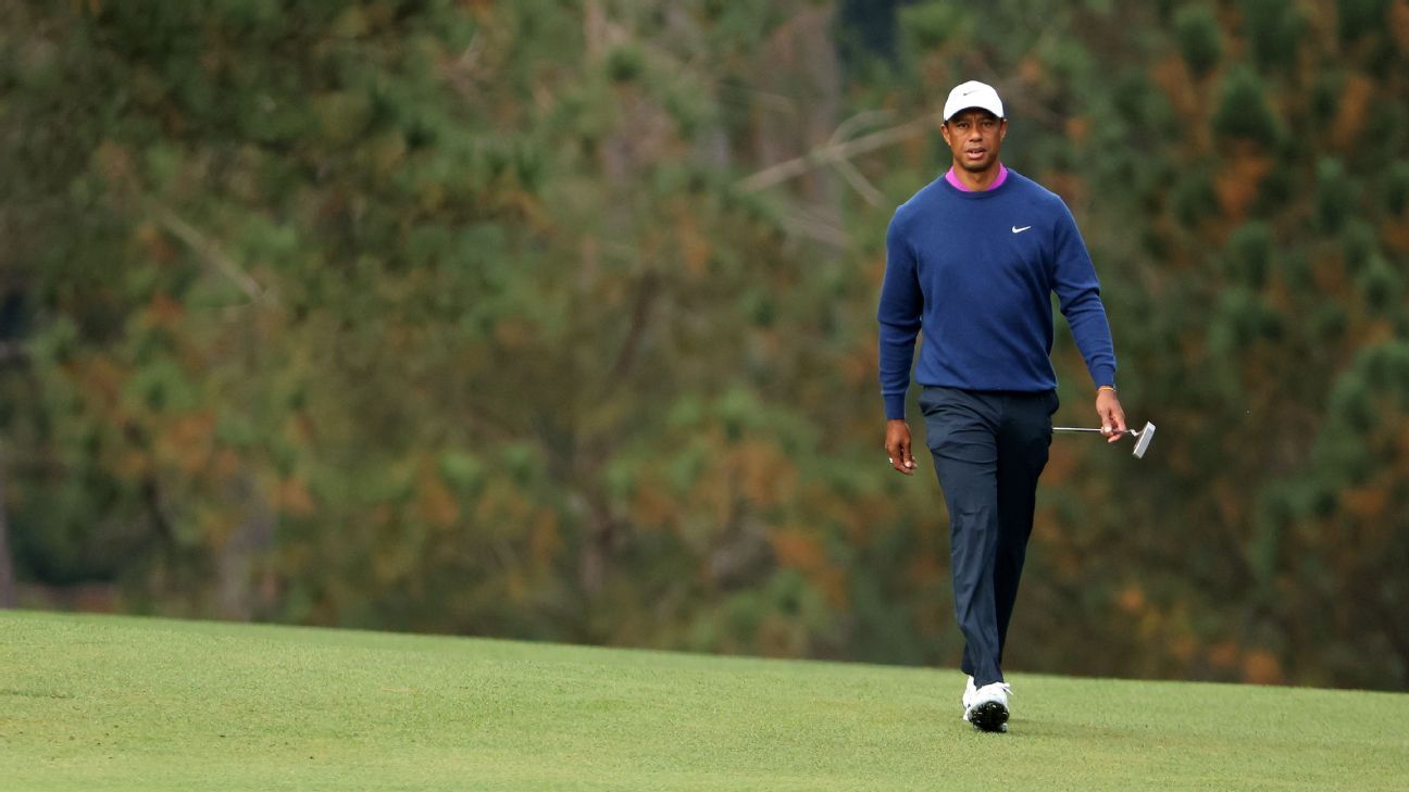 Tiger Woods plays 18-hole practice round at Augusta National as Masters decision..