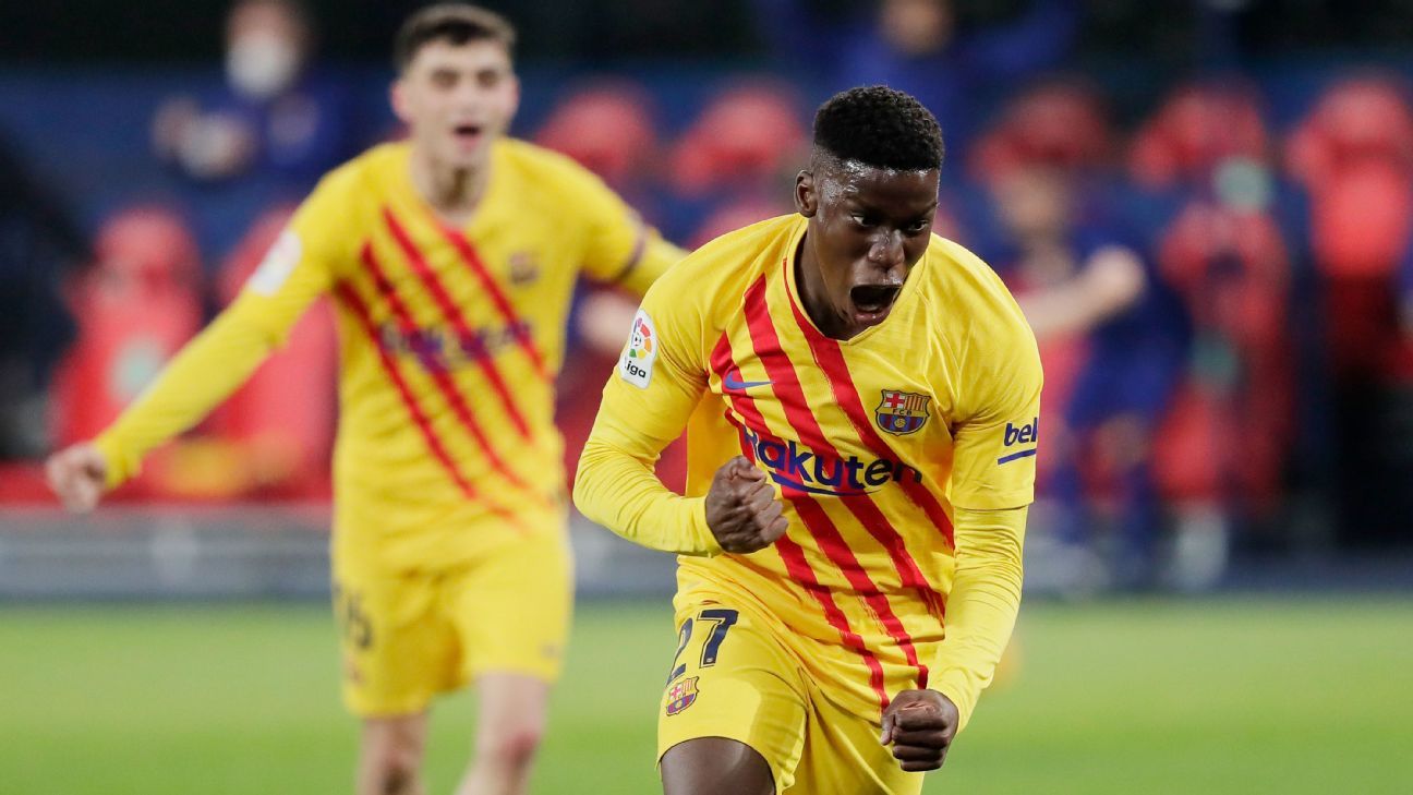 Ilaix Moriba of Barcelona scores the first goal, Alba and Messi 8/10 in the victory against Osasuna