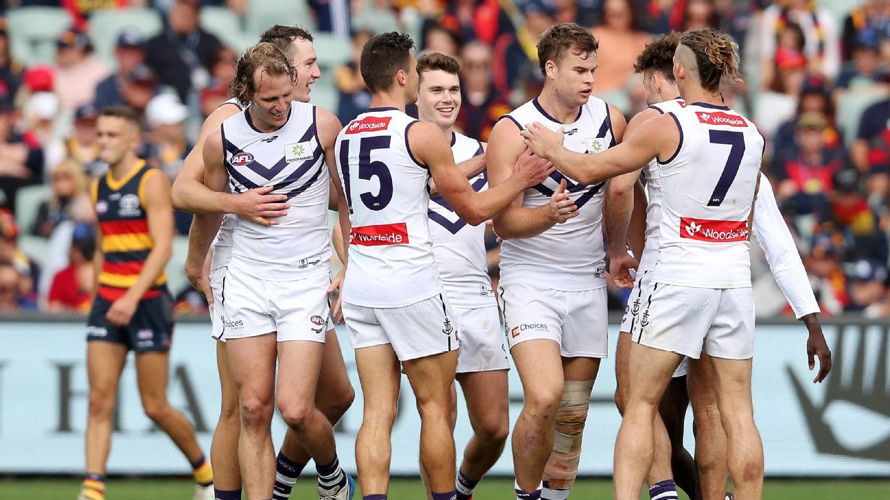 AFL 2021 Round 5 Matt Taberner boots four as Fremantle ...