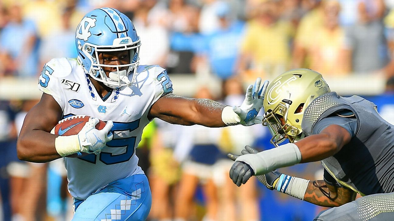 North Carolina RB Javonte Williams among biggest risers for 2021 NFL draft