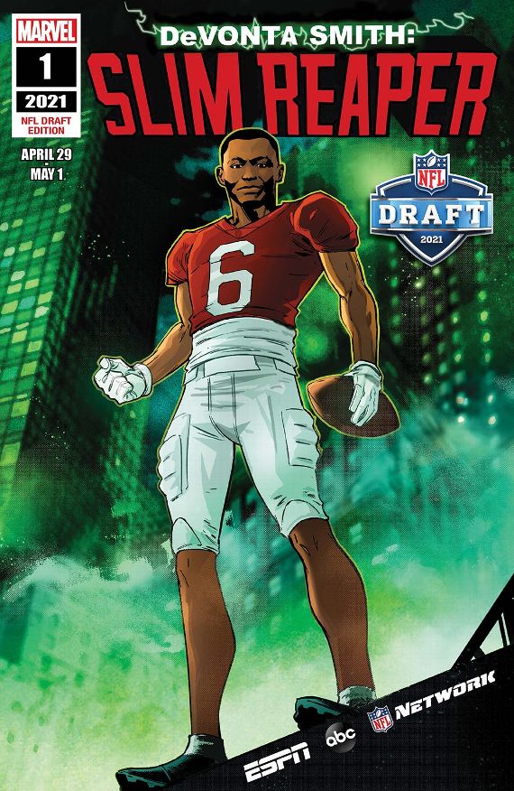 Top 2021 Nfl Draft Prospects Get The Marvel Comics Cover Treatment 2022 Nfl Draft Graphic Design