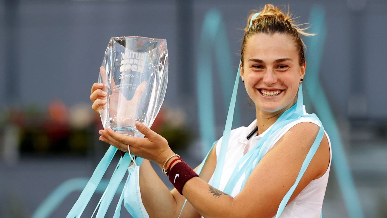 Aryna Sabalenka defeats topranked Ashleigh Barty to win Madrid Open