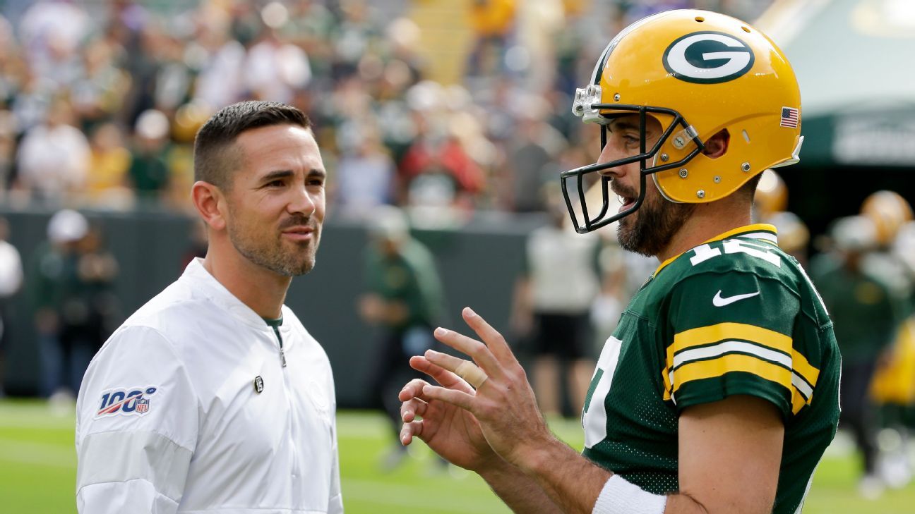Green Bay Packers put QB Aaron Rodgers on pitch count to 'avoid wear and tear,' says Matt LaFleur