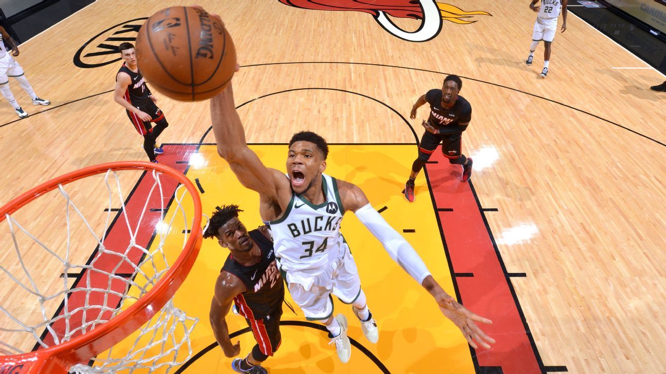 Giannis Antetokounmpo Milwaukee Bucks Sweep Miami Heat To Reach Eastern Conference Semifinals 