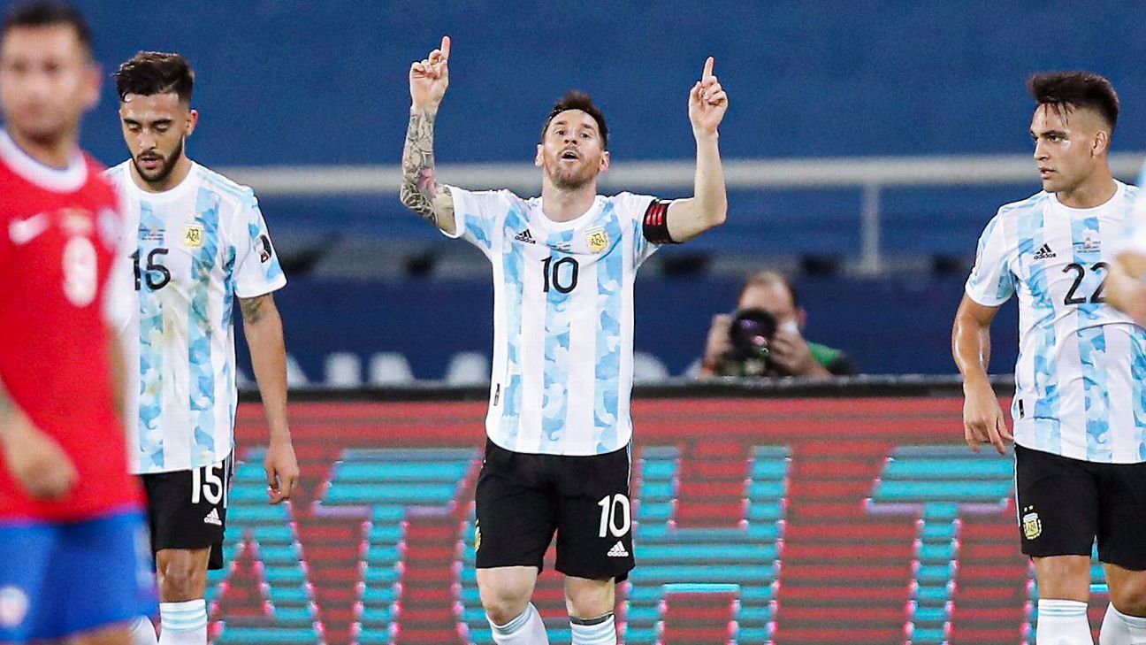 Argentina Vs Chile Football Match Report June 15 2021 Espn