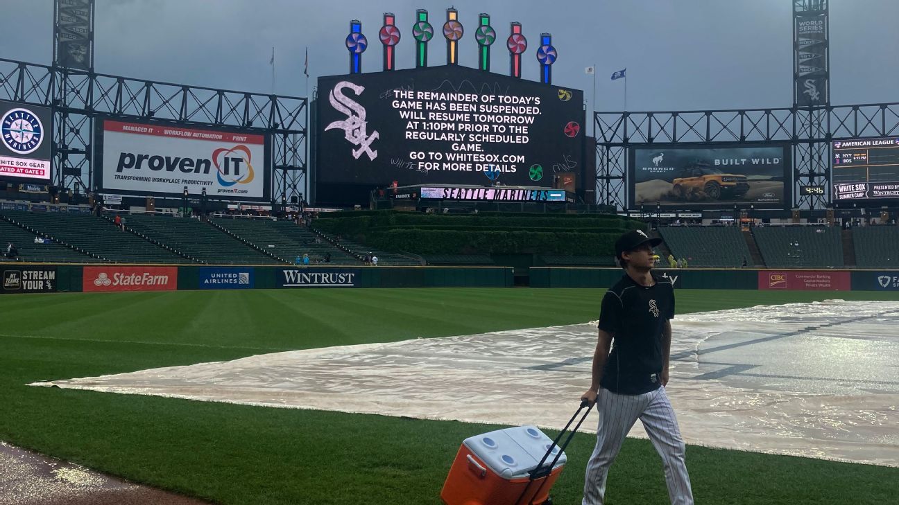 Seattle Mariners-Chicago White Sox suspended due to heavy rain; game to be  made up Sunday - ESPN