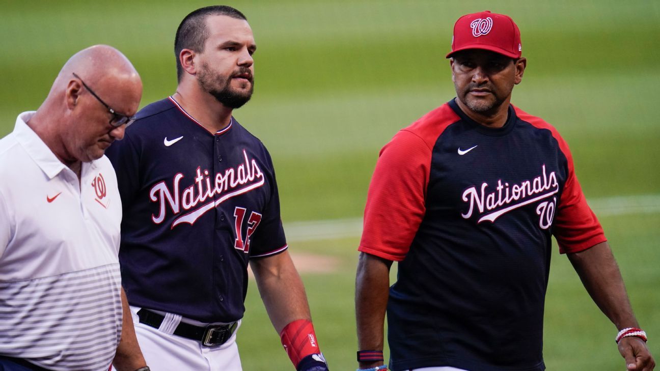 Washington Nationals' Kyle Schwarber out indefinitely with hamstring strain