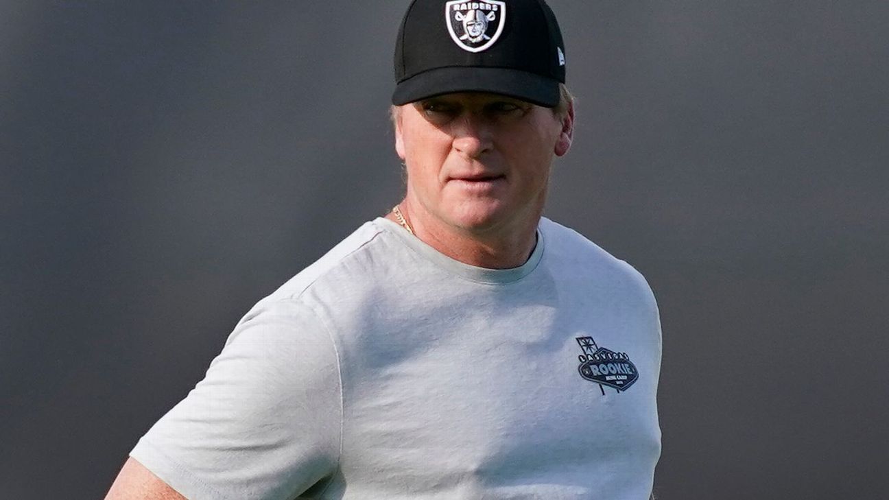 Jon Gruden resigns as Las Vegas Raiders head coach after report of anti-gay, mis..