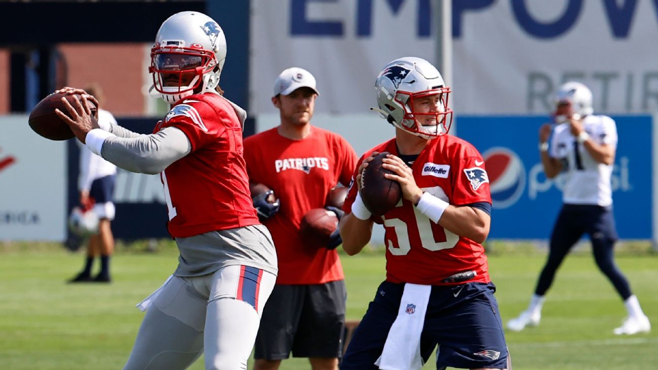 Why is QB Mac Jones wearing No. 50 during Patriots training camp