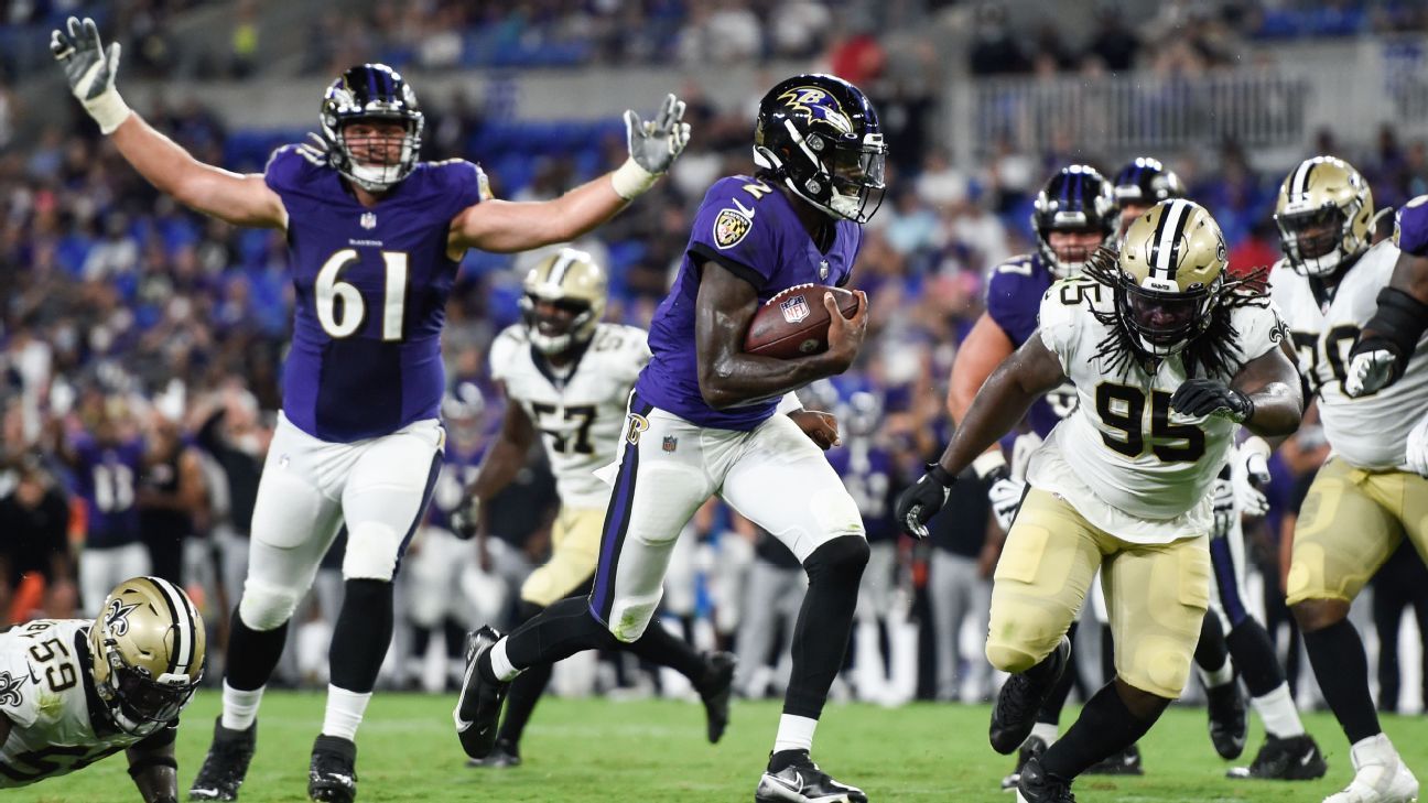 Tyler Huntley goes from beating Lamar Jackson to backing him up - ESPN -  Baltimore Ravens Blog- ESPN