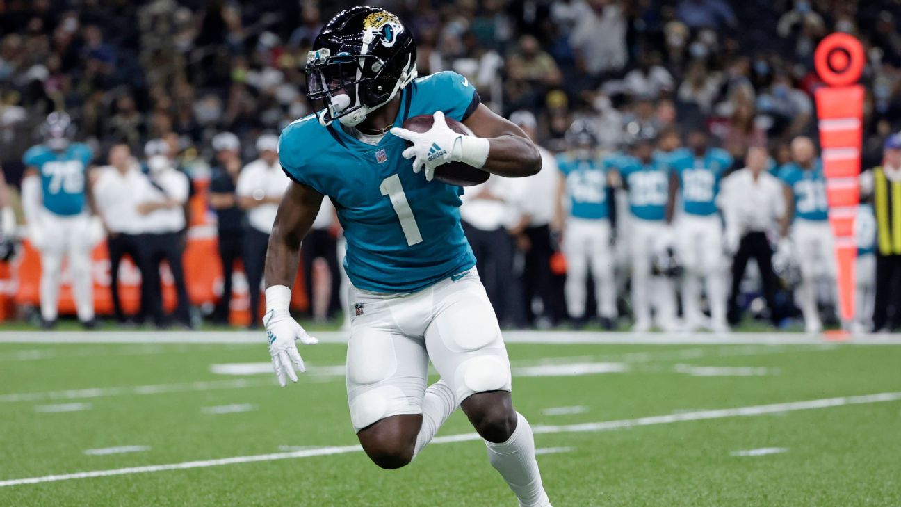 Jacksonville Jaguars' Travis Etienne out indefinitely with midfoot sprain, sourc..