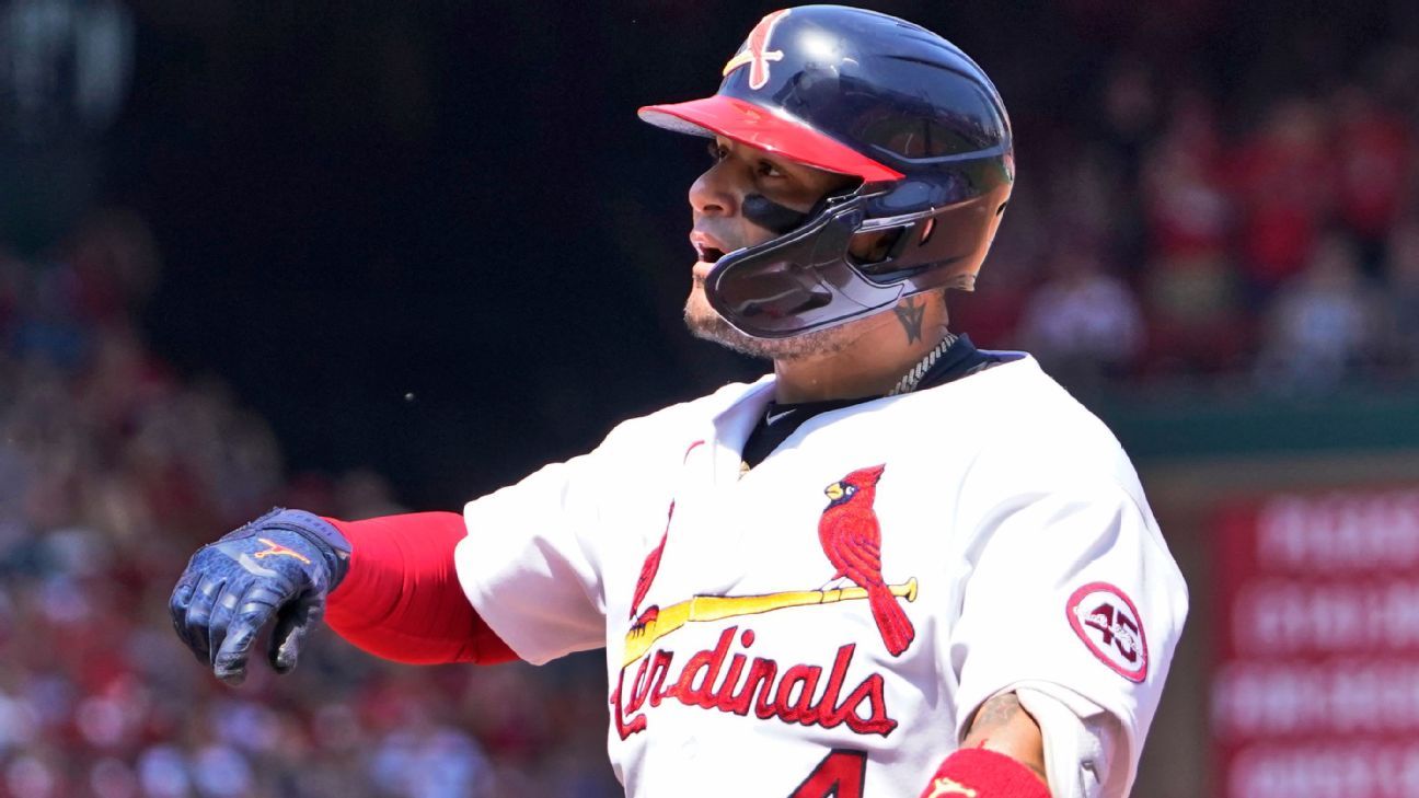 Yadier Molina Signed St. Louis Cardinals Game Used Spring Training Hat MLB  HOLO