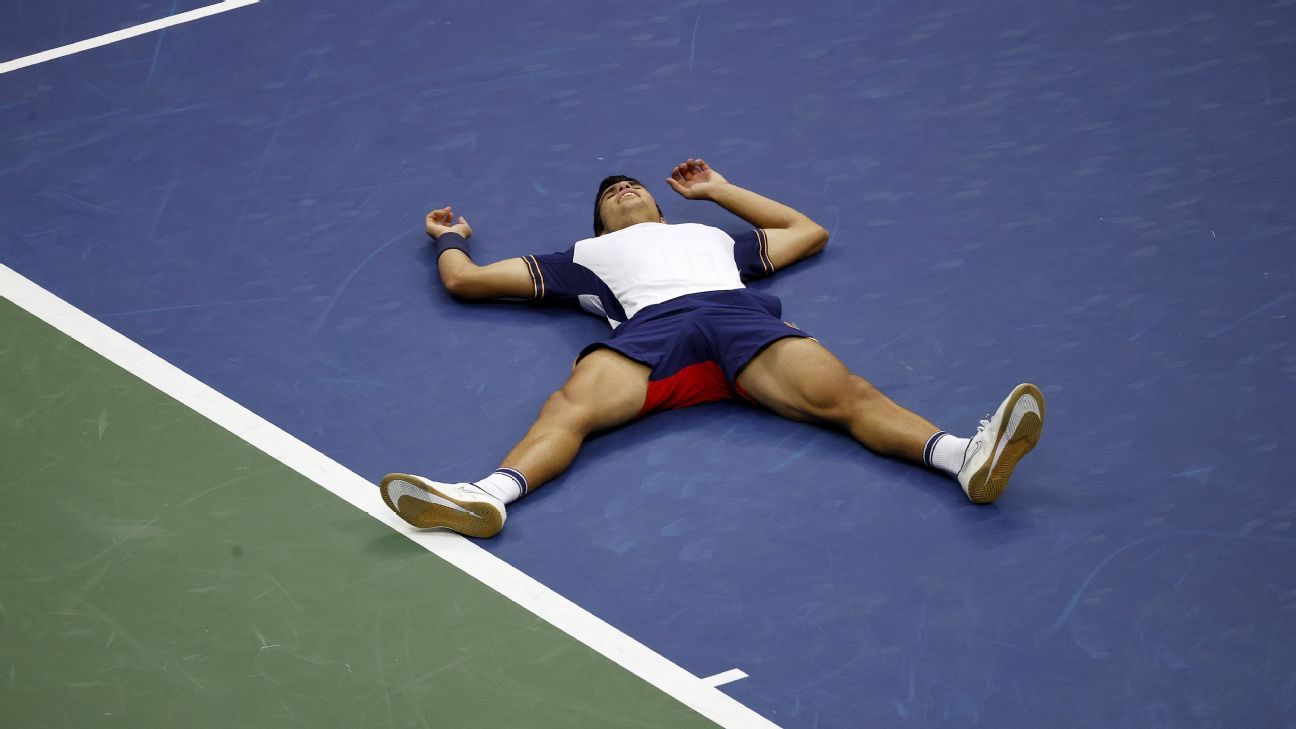 Carlos Alcaraz, 18, shocks Stefanos Tsitsipas in five-set thriller