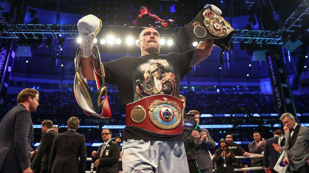 Heavyweight champion Oleksandr Usyk joins territorial defense battalion in Ukrai..