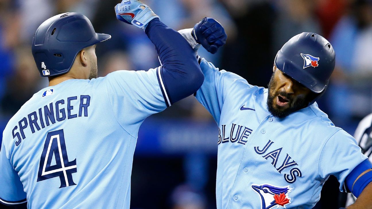 Jays' Marcus Semien sets 2B homer record, Bo Bichette bombs beat