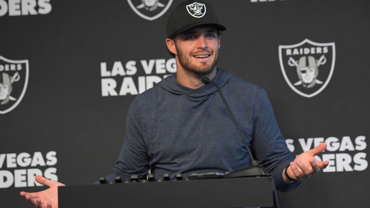 In wake of Jon Gruden's resignation over offensive emails, Raiders QB Derek Carr..