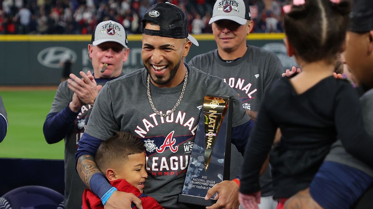 2021 MLB playoffs - NLCS MVP Eddie Rosario helps send Braves to first World  Series since 1999 - ESPN