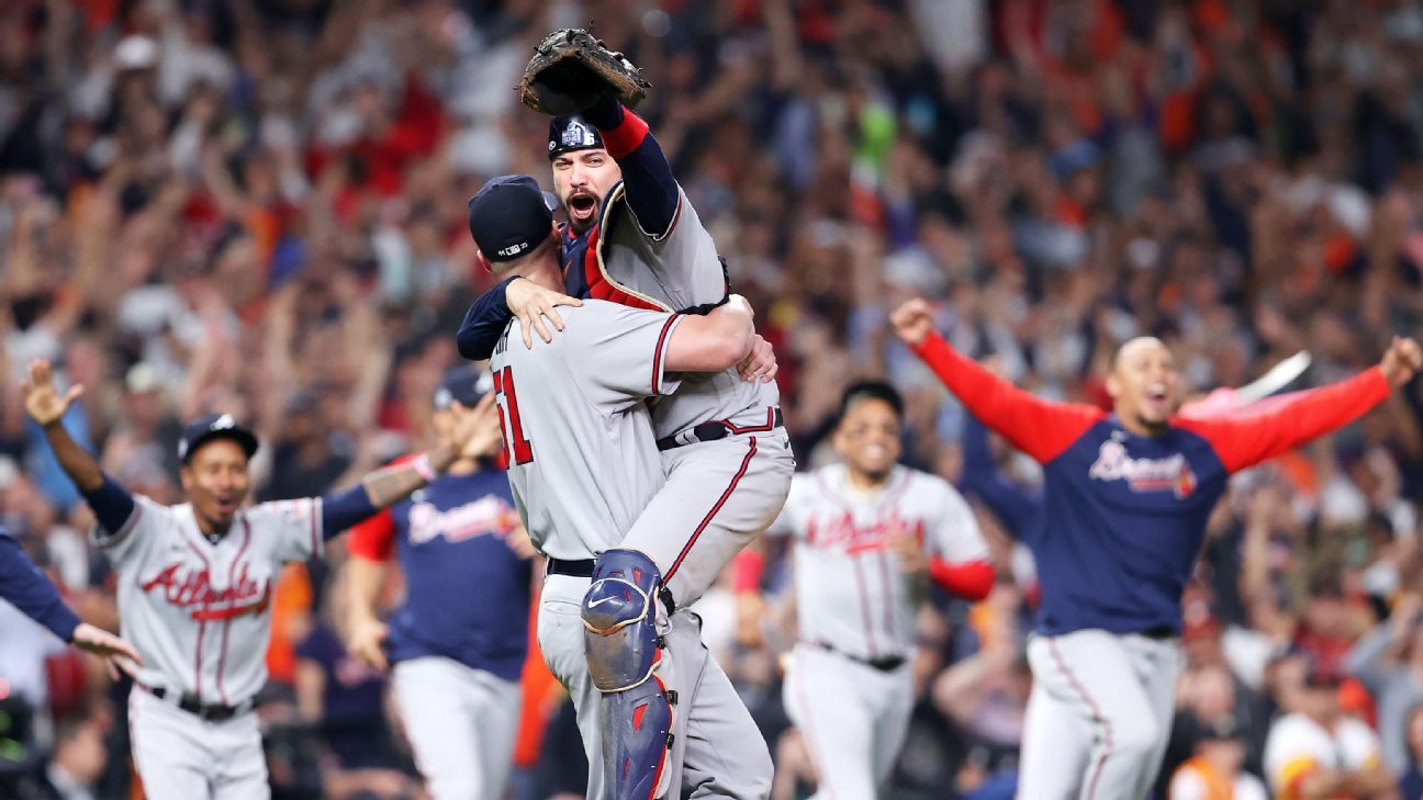 Braves rally past Astros to move one win from first World Series title  since 1995, World Series