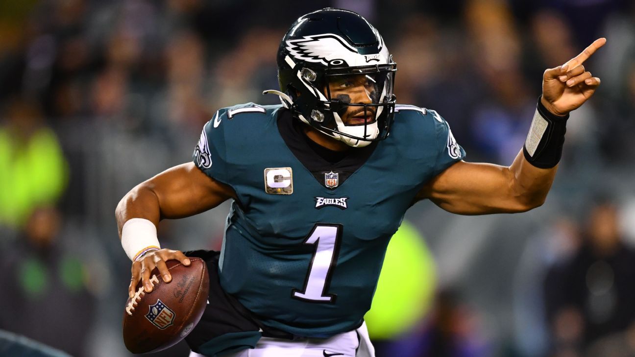 A.J. Brown - Fiery Jalen Hurts 'woke up' to lift Eagles to win - ESPN