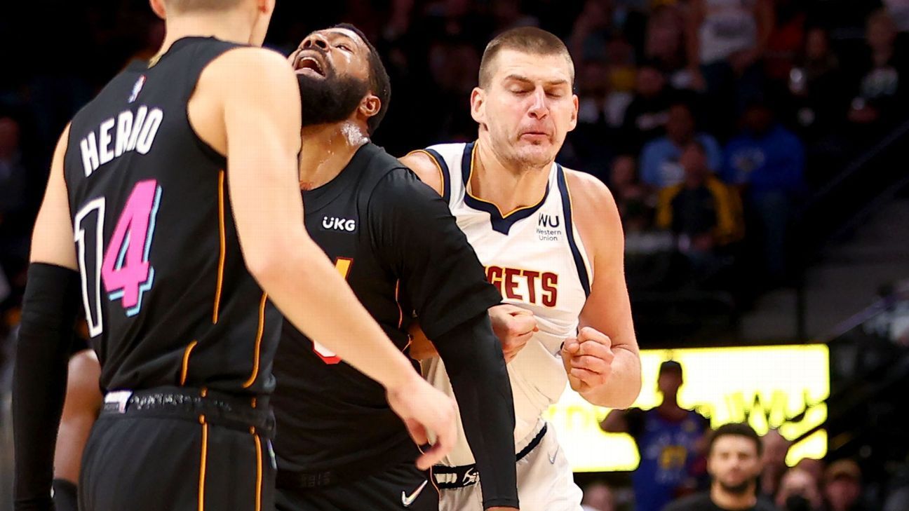 Jimmy Butler VS Nikola Jokic Denver Nuggets And Miami Heat 2023 NBA Finals  Shirt - Guineashirt Premium ™ LLC