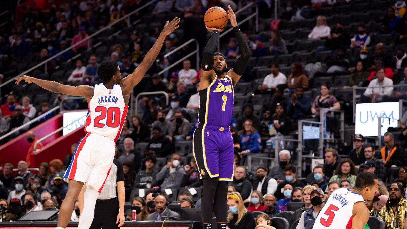 Lakers credit Carmelo Anthony for sparking post-tussle comeback vs. Pistons