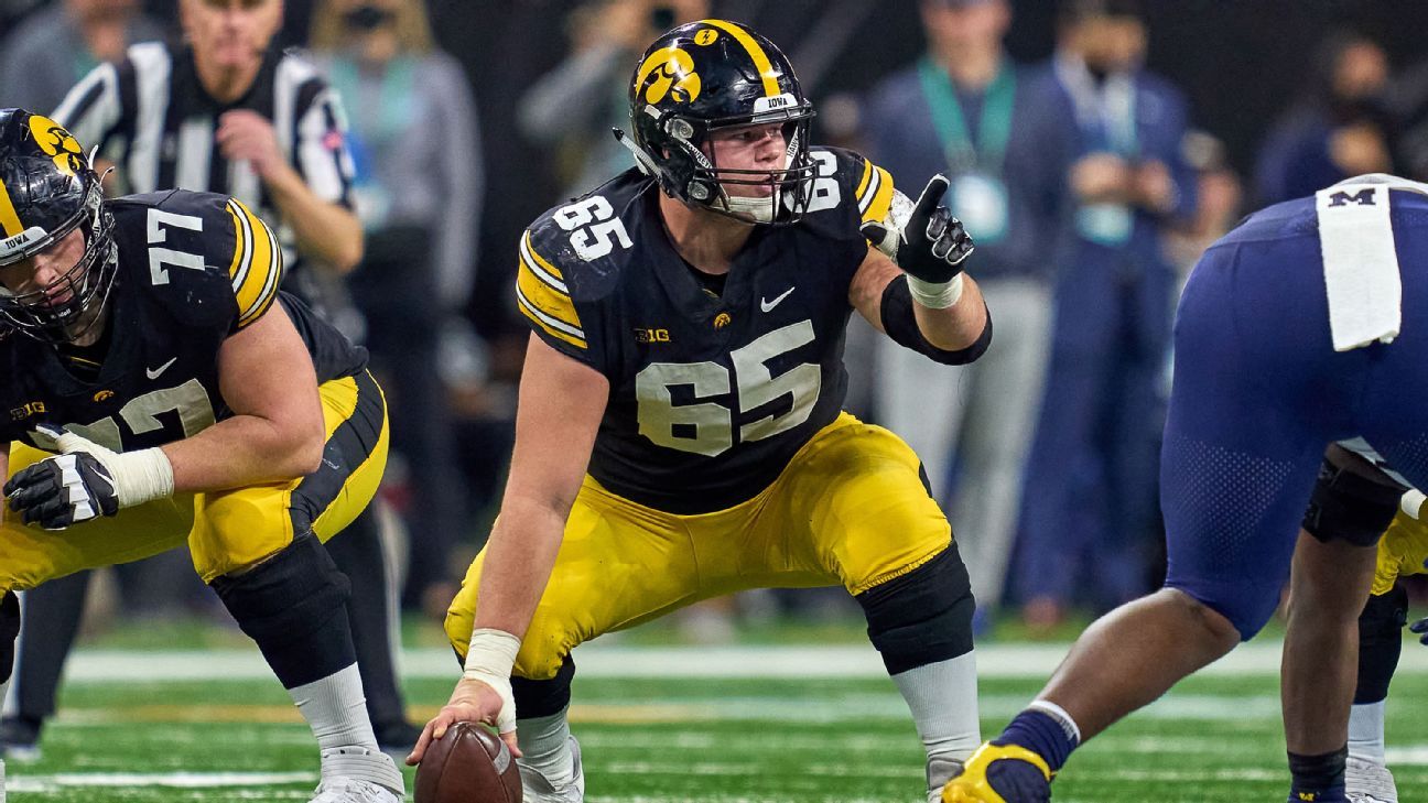 Iowa football center Tyler Linderbaum, Rimington Trophy winner, enters NFL draft