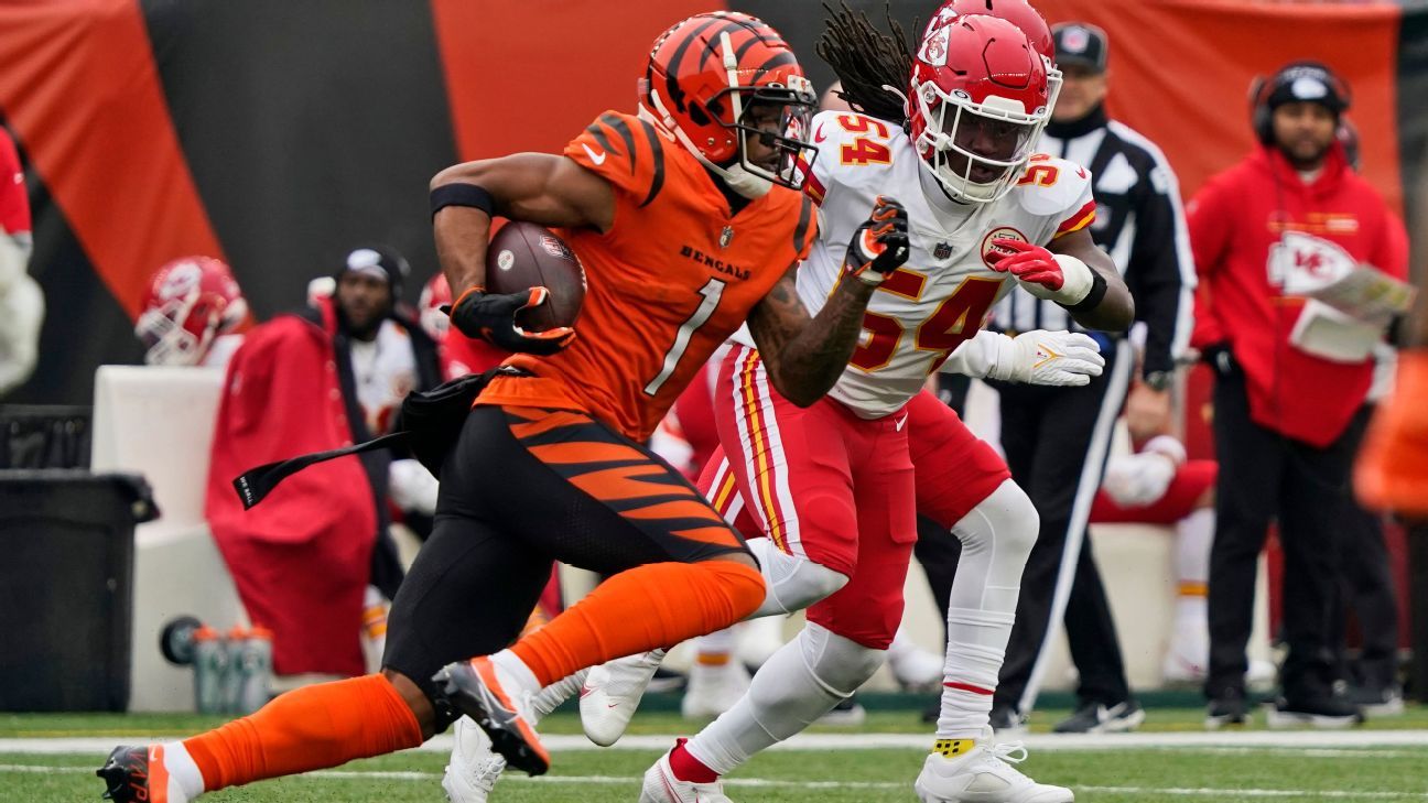 Bengals WR Ja'Marr Chase hauls in 69-yard deep ball vs Chiefs for third TD  of the day - ESPN