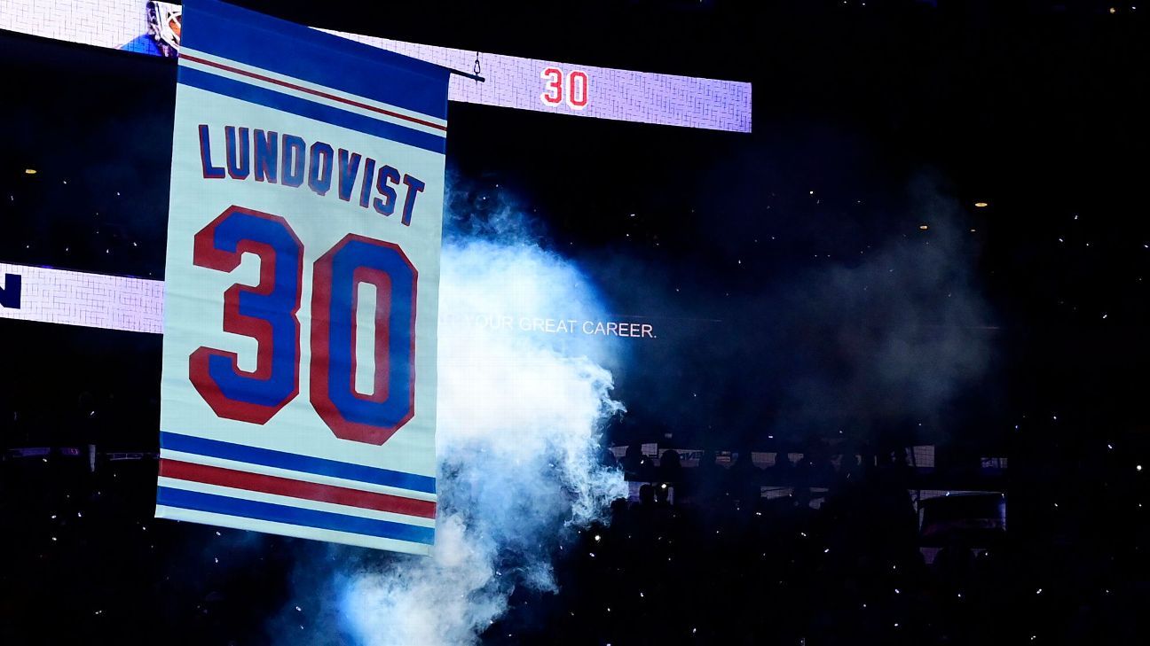 Henrik Lundqvist receives gifts from Rangers 