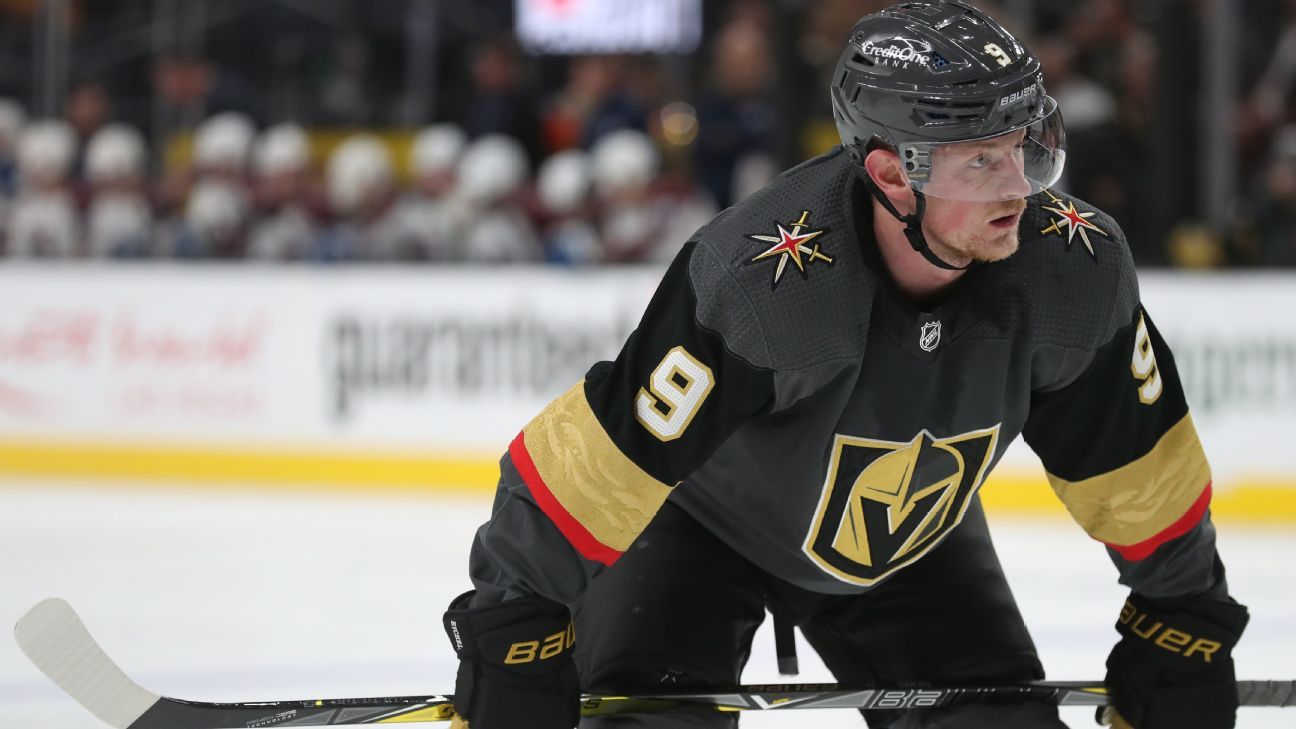 Jack Eichel makes debut for Vegas Golden Knights, appears in his 1st ...