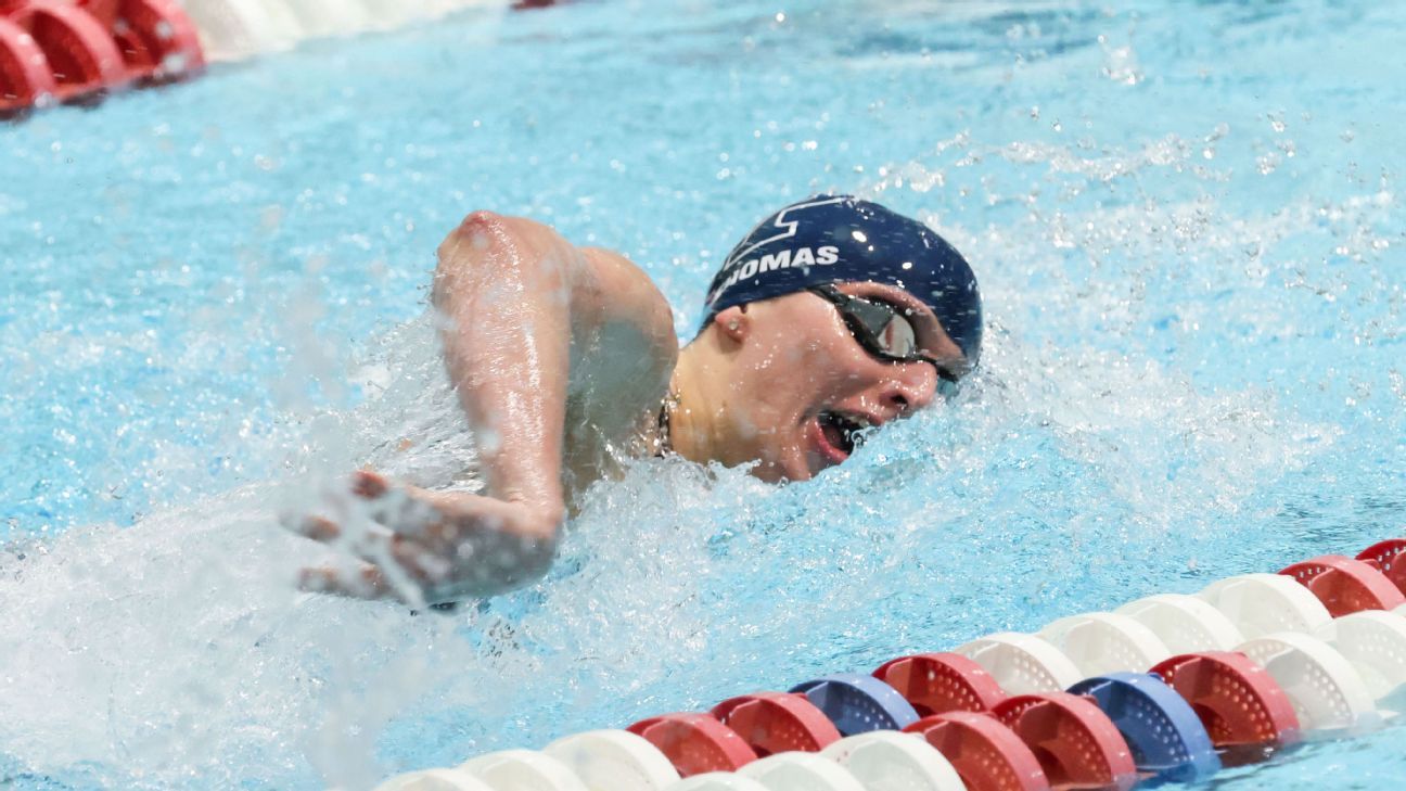 Penn Quakers swimmer Lia Thomas wins 200-meter freestyle for 2nd title at Ivy Le..