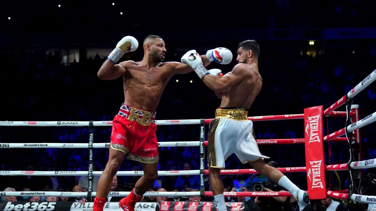 Kell Brook defeats Amir Khan in six rounds in nontitle catchweight bout at AO Ar..