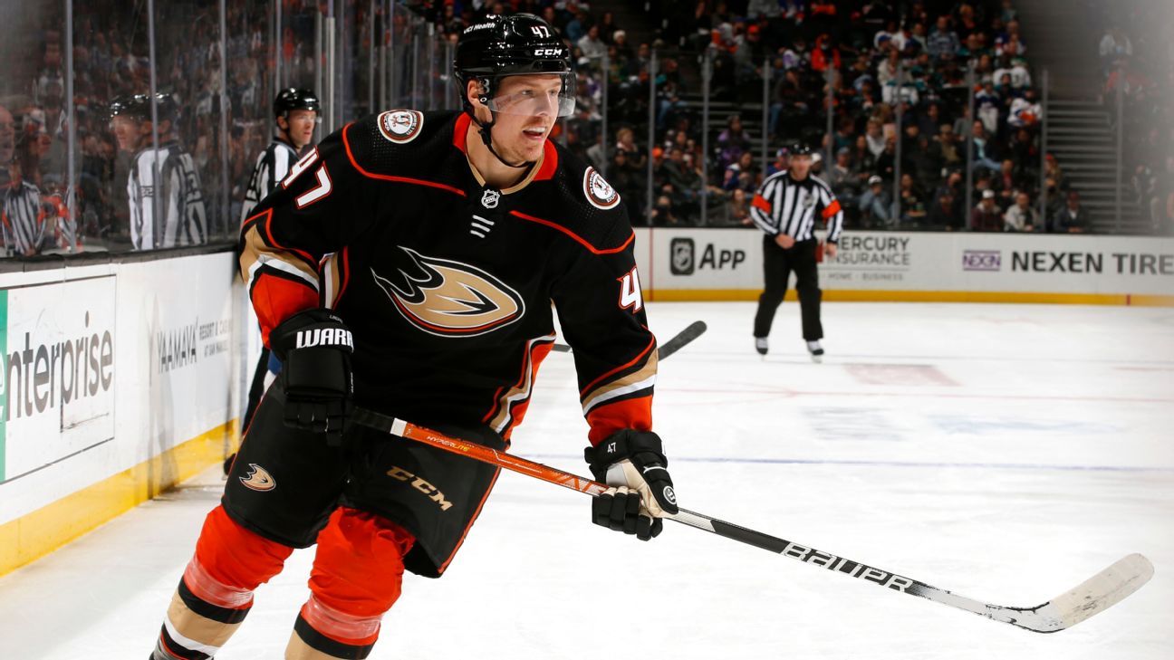 Hampus Lindholm of the Boston Bruins controls the puck during the News  Photo - Getty Images