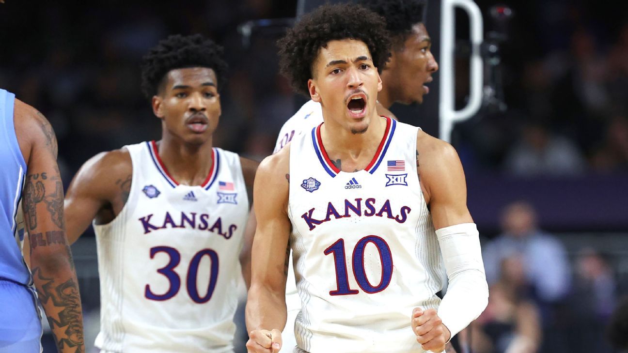 Kansas comes back to beat North Carolina in down-to-the-wire thriller for NCAA m..